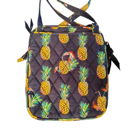 Vera Bradley Toucan Pineapple Crossbody Purse Bag Navy Blue Adjustable Strap - Picture 2 of 5